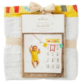 Colorful Banner Month Milestones Baby Blanket