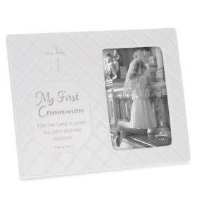 White Ceramic First Communion Frame