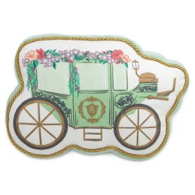 Bridgerton Green Carriage Shaped Throw Pillow