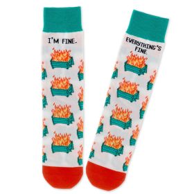 Dumpster Fire Novelty Crew Socks
