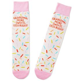 Grandma More Sweets Less Rules Crew Socks