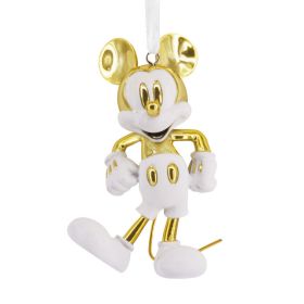 Mickey Mouse White & Gold Ceramic Ornament