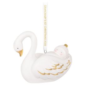 Grandbaby's First Christmas Swan 2025 Ornament