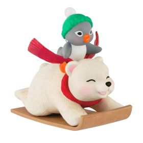 Snowball & Tuxedo Sledding Sidekicks Ornament