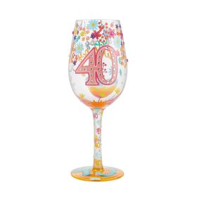 40th Birthday Lolita Wine Glass