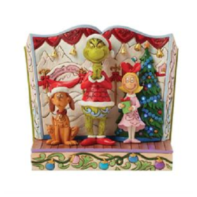 Jim Shore: Grinch w/Max & Cindy Storybook Figurine