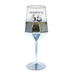 Cheers To 65 Wine Glass