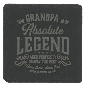 Grandpa 4" Slate Coaster