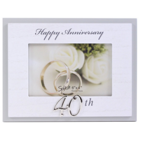 White Wood 40th Anniversary Frame