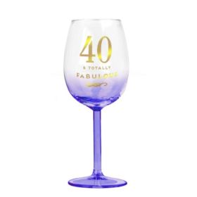40th Birthday Wine Glass